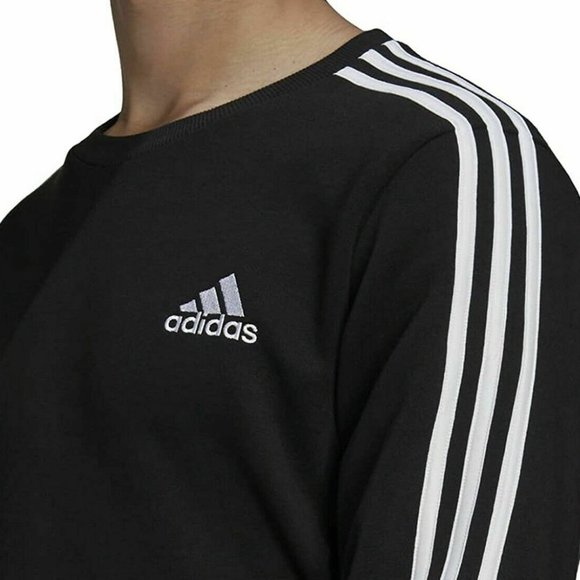 Adidas Men’s Crew Neck Sweatshirt BLACK - Picture 3 of 9